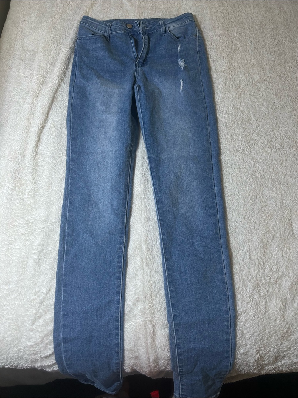 SHEIN Light Blue Straight-Leg Women’s skinny Jeans